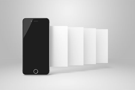 高清iPhone8 五屏切换手机UI效果展示页面样机素材