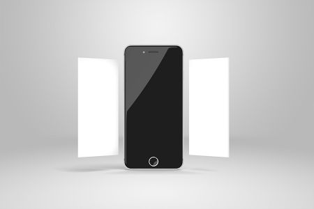 高清iPhone8 三屏切换手机UI效果展示页面样机素材