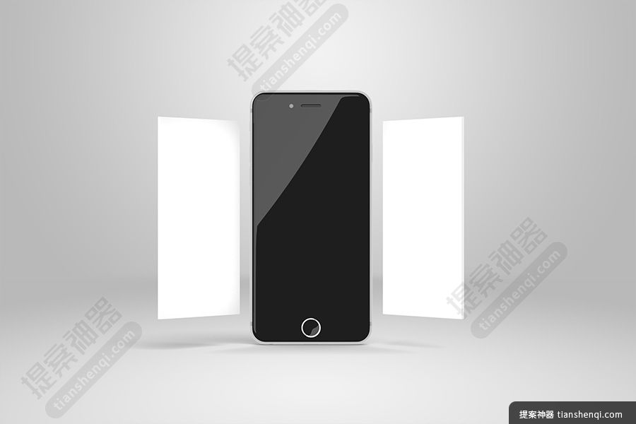 高清iPhone8 三屏切换手机UI效果展示页面样机素材
