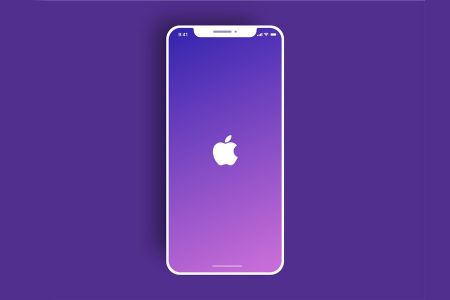 高清紫色背景iPhoneX正面页面切换样机素材