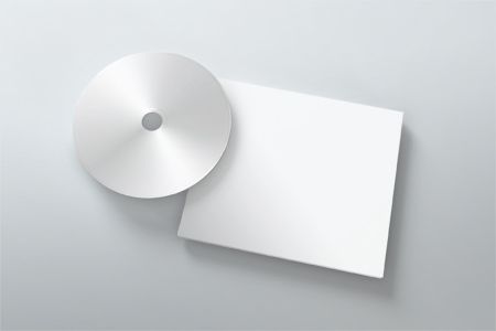 灰底高清银色光碟一张白纸包装可换素材样机素材