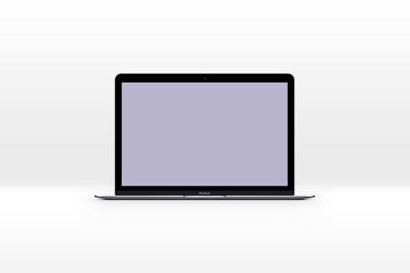 白色背景高清简单一台Macbook贴图样机素材
