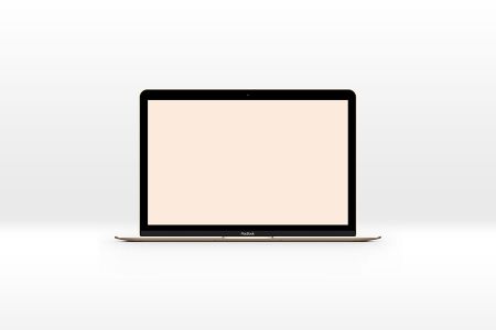白色背景高清简单一台金色Macbook屏幕可贴图样机素材