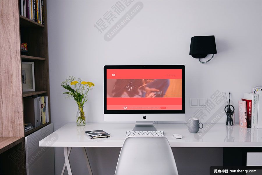 高清室内工作台Macbook屏幕可更换场景贴图样机素材