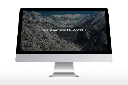 白色背景高清简单一台正面iMac贴图样机素材