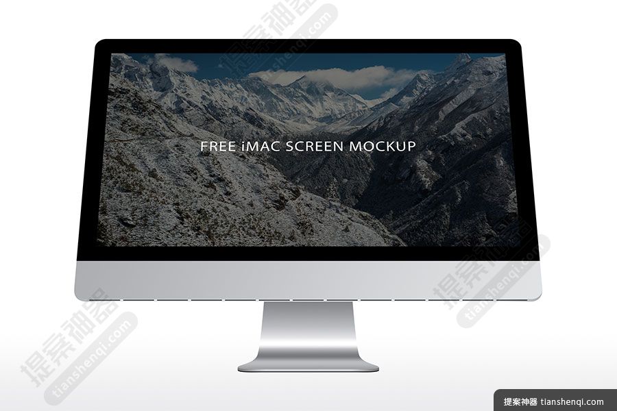 白色背景高清简单一台正面iMac贴图样机素材