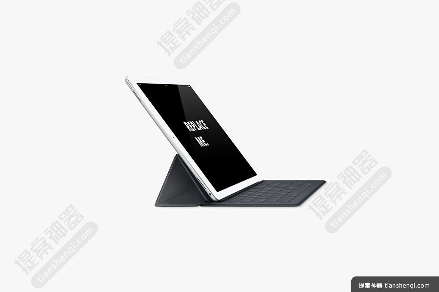 白色背景高清简单一台立式iPad屏幕贴图样机贴图素材